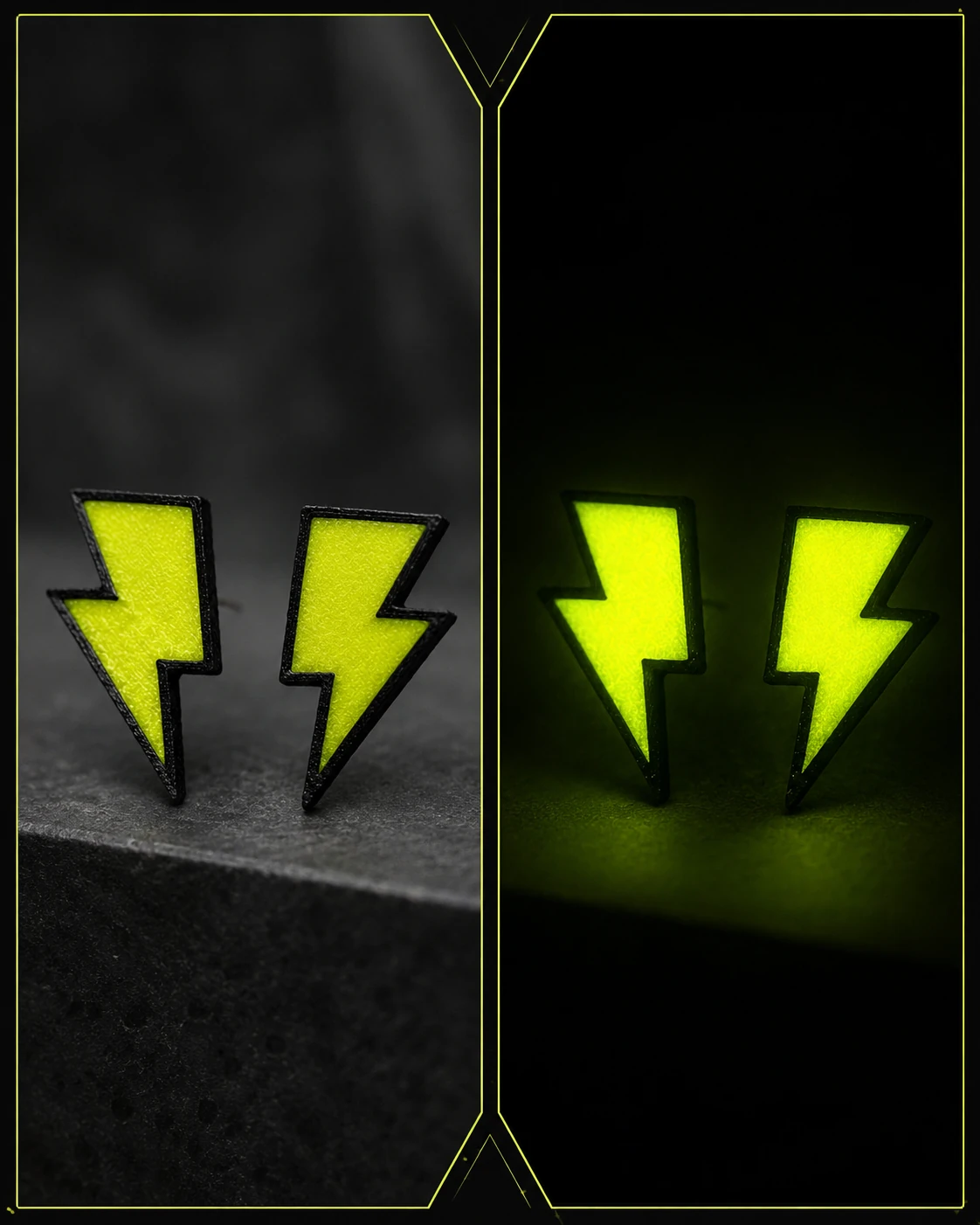 Pendientes Lightning glow verde